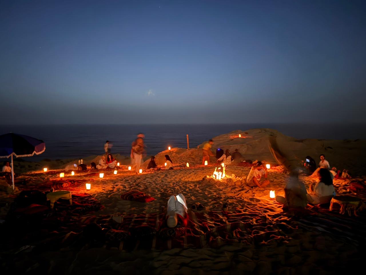 Moroccan desert dinner at night