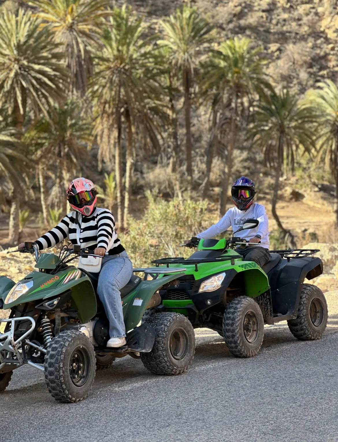 Quad bike group posing in the Agadir mountains